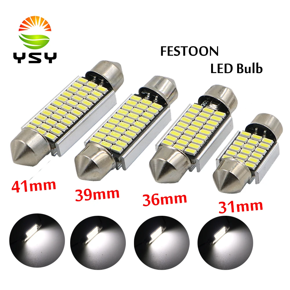 Y 100x гирлянда 31 мм 36 39 41 светодиодный светильник C5W 18 27 30 33 SMD 3014 Canbus без ошибок авто