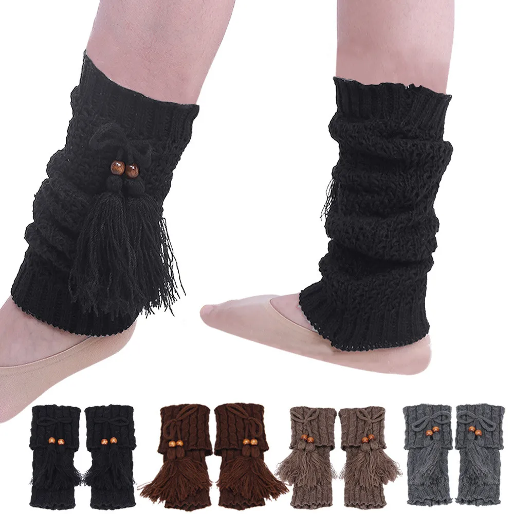 Новинка 2018 женские зимние вязаные гетры модные богемные тянущиеся из акрила