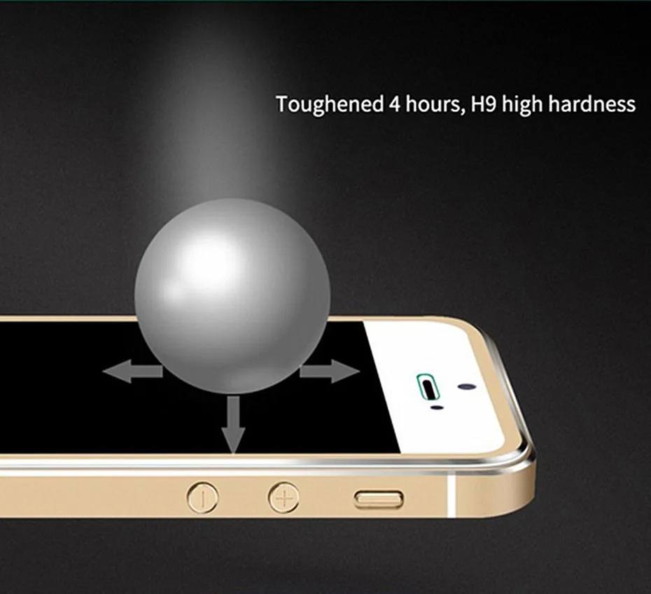 2 шт./лот 3D полное покрытие Защитное стекло для iphone 5 5S se из алюминиевого сплава