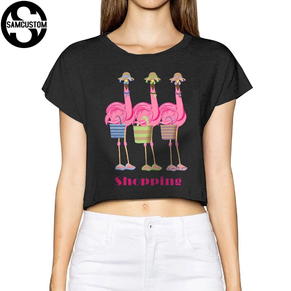 SAMCUSTOM Camisetas настоящий короткий Новый Фламинго шоппинг 3D печать модная уличная