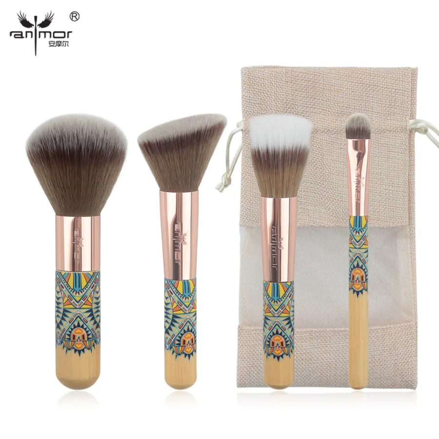 Anmor Новый путешествия набор кистей для макияжа 4 шт. фантазии макияж кисти