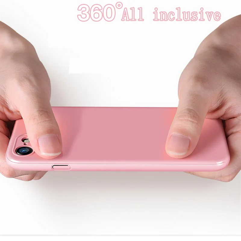 Твердый чехол Macaron Jelly color для iPhone X, xs, 8, 6, 6 S, 7 Plus, 360, Передняя Задняя панель, полная защита корпуса+ пленка из закаленного стекла