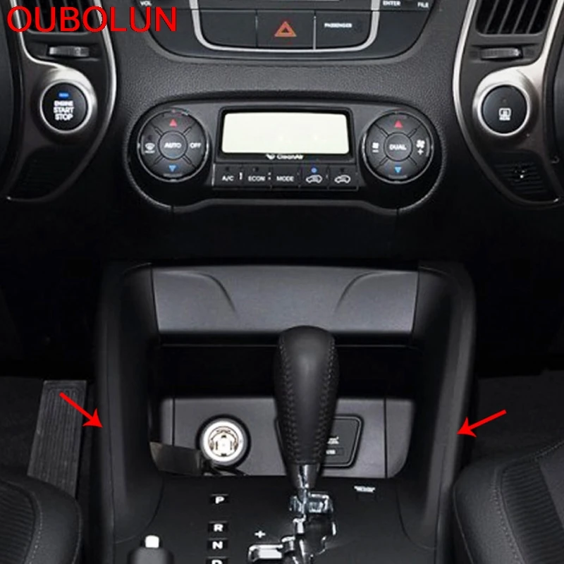 OUBOLUN ABS хром для hyundai Tuscon IX35 2010 2011 2012 2013 Автомобильная внутренняя панельная Накладка для коробки передач внутренняя отделка