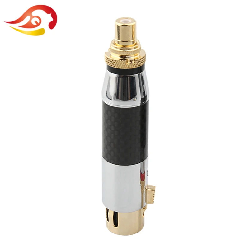 QYFANG 3 Pin из углеродного волокна нержавеющей стали аудио разъем XLR RCA Cannon женский