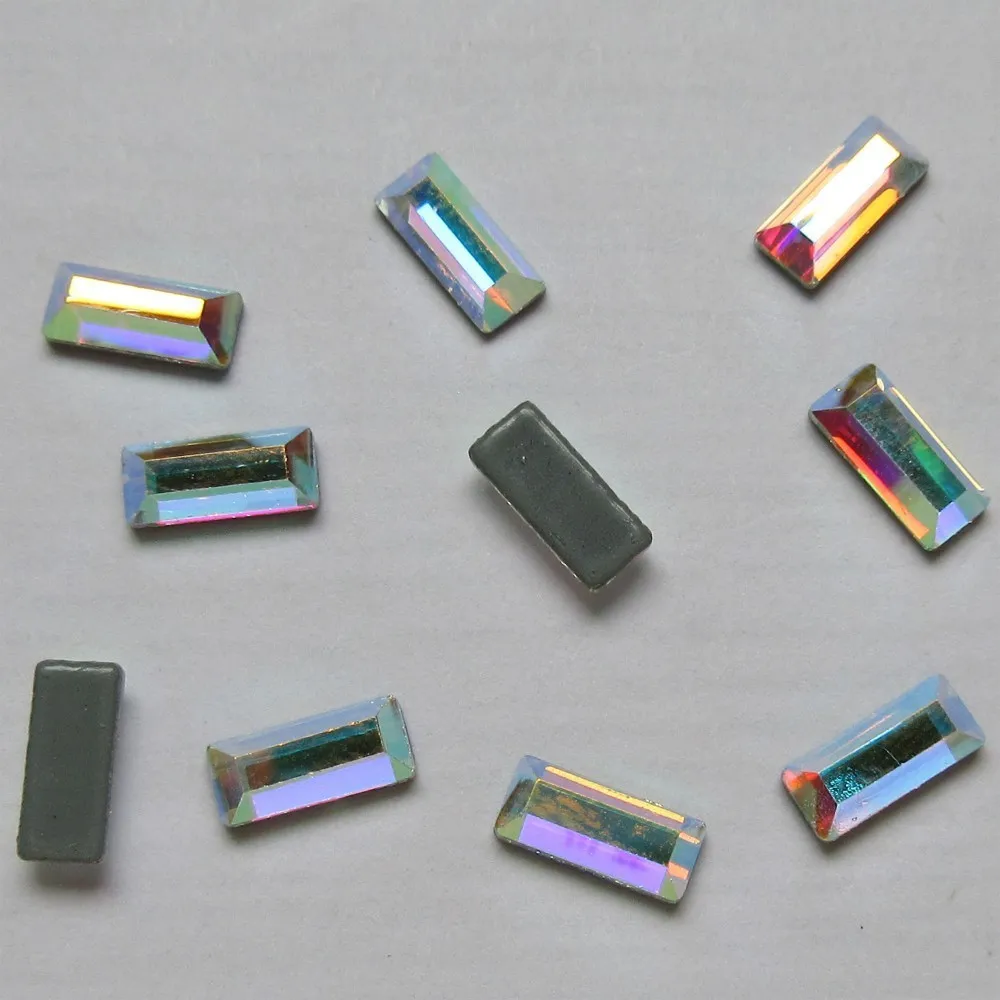 small strip 3x7mm Высокое качество Кристалл AB исправление стразы особой формы камни железа на плоской задней части горячей фиксации кристаллы для украшения свадебного платья - Цвет: small strip 3x7mm
