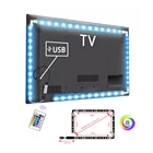 Гибкая светодиодная лента RGB для телевизора, ПК, 5 В, USB светодиодная подсветка под шкаф, не водонепроницаемая, для шкафа, HD ТВ фона, Декор, 1 м, 2 м, 3 м