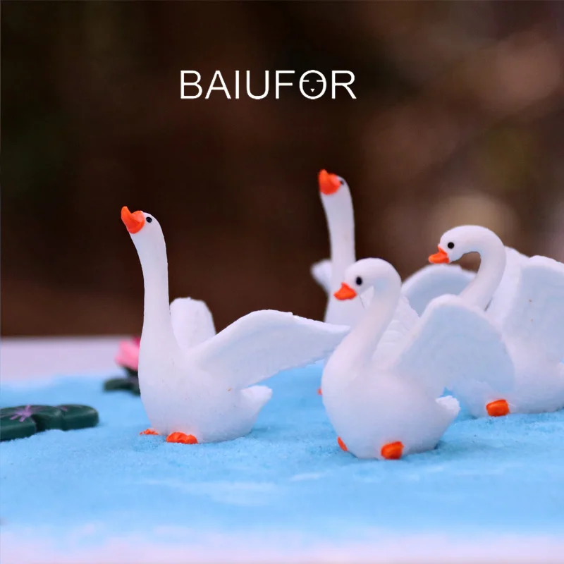 BAIUFOR Love Animal Miniatures лебедь пара модель фигурки Сказочный Сад Декор Террариум