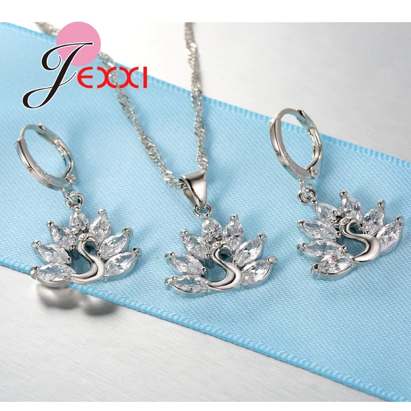 Женский комплект из колье и серёг серебра 925 пробы|earrings necklace jewelry set|jewelry setsearrings for |