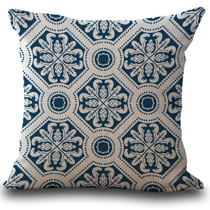 Синие фарфоровые декоративные подушки чехол винтажное китайское украшение