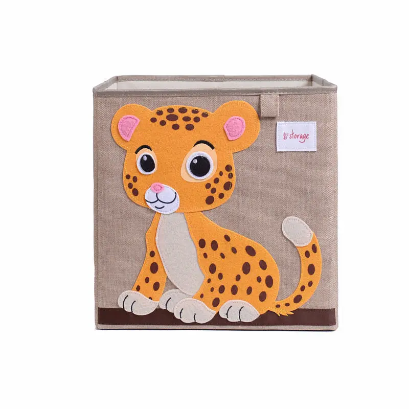 Tiger MICCK вышивать коробка для хранения Kid Toy организатор ящик для хранения одежды мультфильм животных Складная Нижнее белье Галстуки Бюстгальтер Настольный Органайзер - Цвет: Tiger