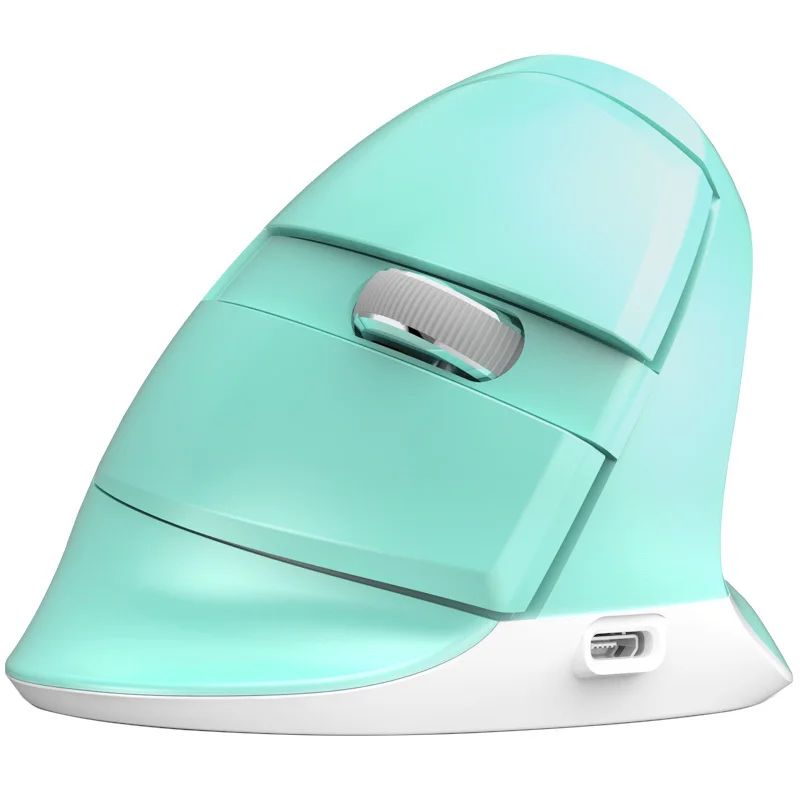 Зеленый Delux M618 мини беспроводная Bluetooth игровая мышь Вертикальная Эргономичная перезаряжаемая компьютерная игровая мышь Mause RGB компьютерная мышь с подсветкой для ноутбука - Цвет: Зеленый