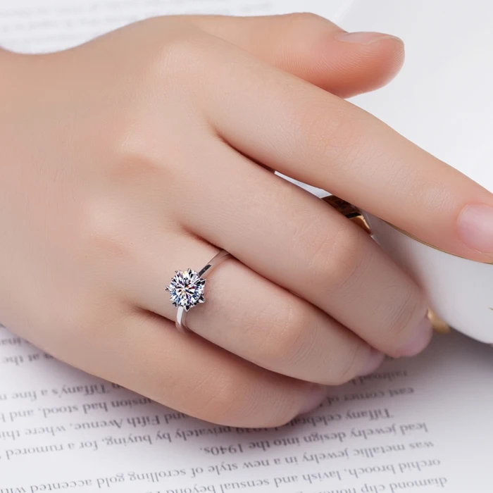 Женское Обручальное Кольцо YINHED роскошное кольцо из стерлингового серебра 925