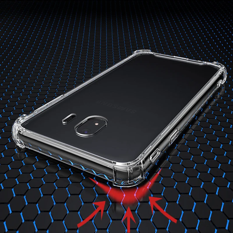 KaiNuEn luxury Transparent phone etui coque cover case for samsung galaxy j4 2018 j 4 j400f j400 silicone silicon back TPU Soft |