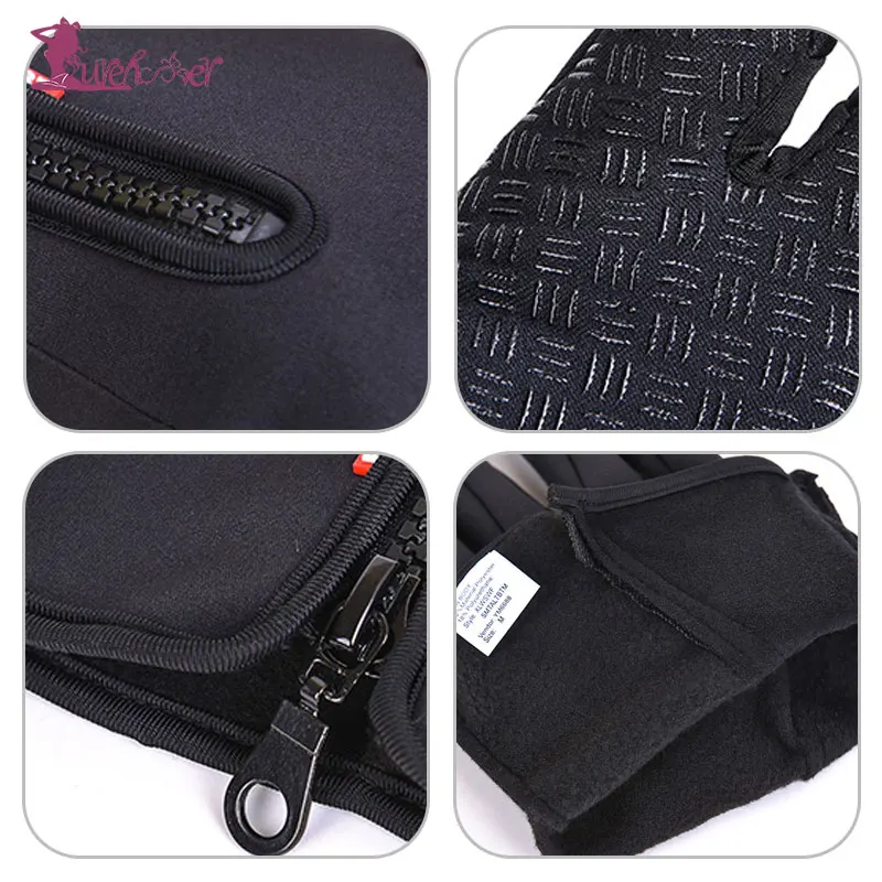 Lurehooker Outdoor Sports Cycling Gloves for Men Women Touch Screen Full Finger Winter Warm Windproof Riding Glove |