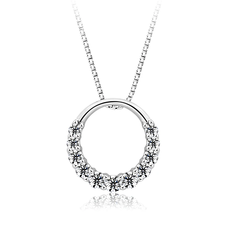 

Sinya 925 sterling Silver pendant necklace Fashion round design with 18inch sterling silver box chain for women girls lover