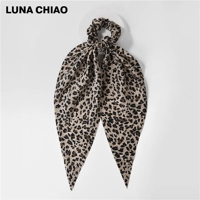 LUNA CHIAO, модные женские аксессуары для волос, тканевые банданы, резинки для волос, змеиный Леопардовый принт, шарф, конский хвост, держатель - Цвет: 48