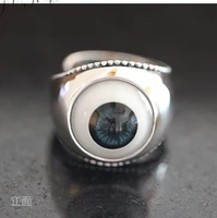 100%925silver good took the eyes sterling silver ring hipsters in europe and america man ring punk