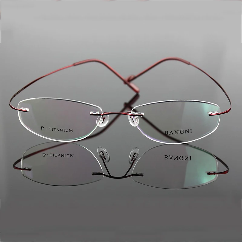 Безободковые титановые очки B невинтовые гибкие из чистого титана по рецепту