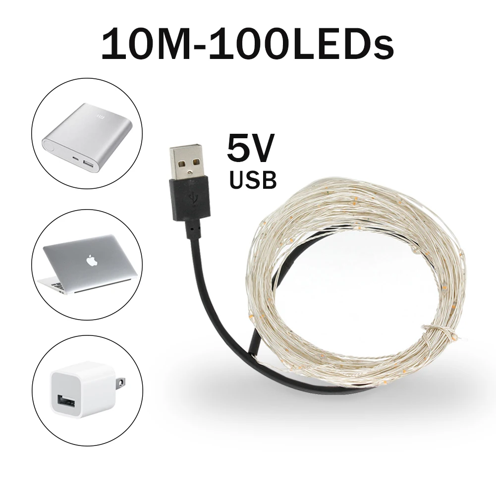 10 м светодиодный черный светильник, УФ-гирлянда, USB, для рождества, Хэллоуина, вечерние, водонепроницаемый, DIY, барная лампа, бактерицидный, для сцены, дом с привидениями, Ультрафиолетовый