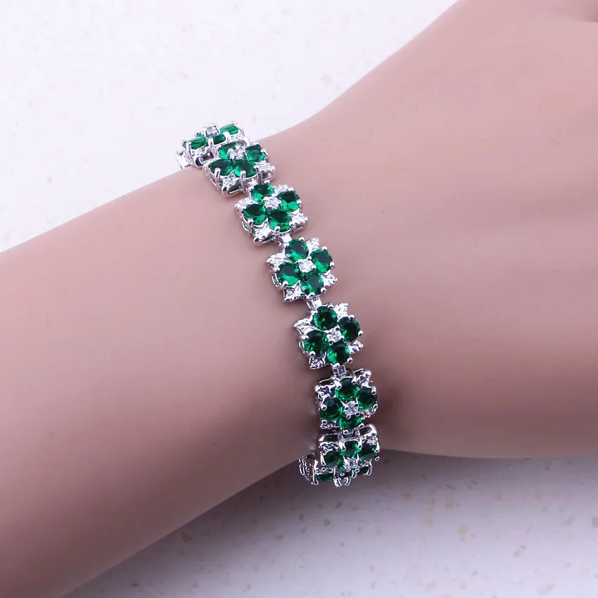 Классический Зеленый Изумрудный серебряный цвет для женщин очаровательные
