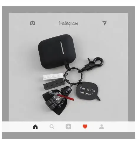 For Airpods silicone earphone Accessories case Star Wars Black Knight Keychain Case Apple Bluetooth Headphone box | Электроника
