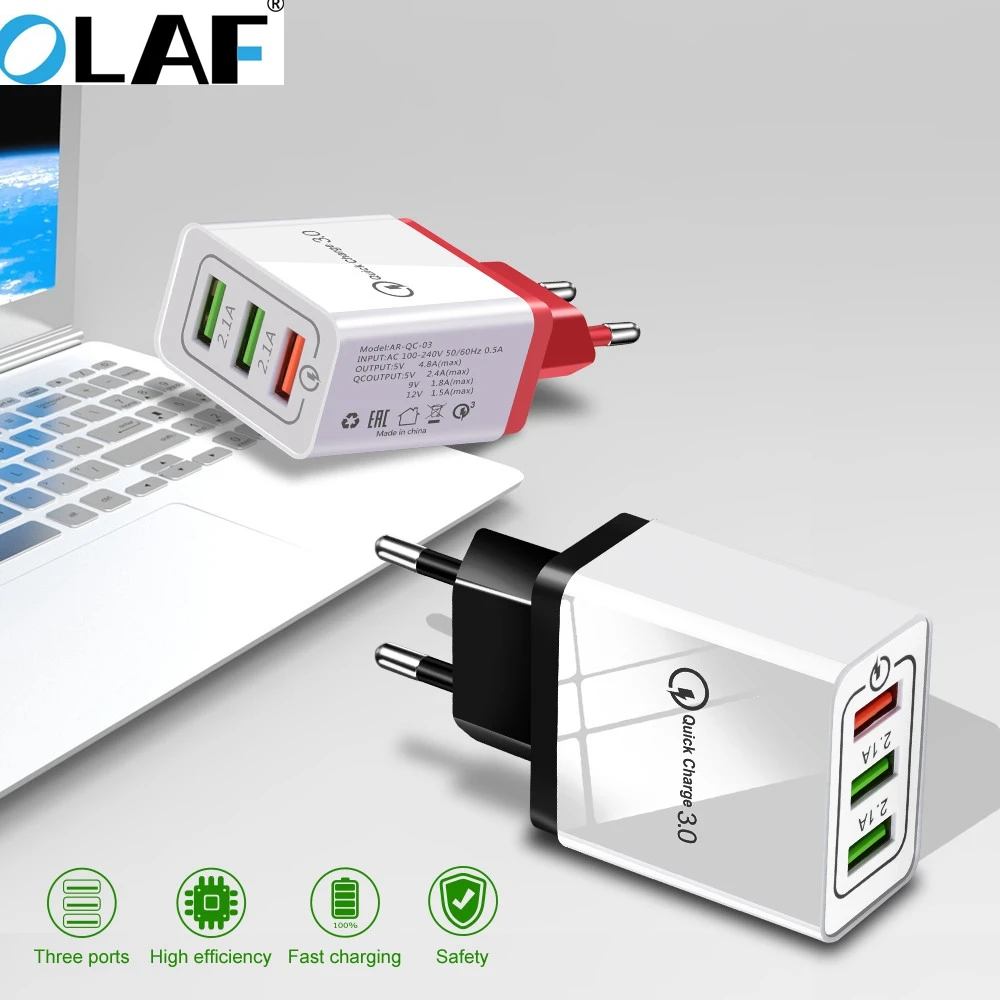 Зарядное устройство OLAF Quick Charge 3 0 USB QC3.0 европейская вилка настенное зарядное для