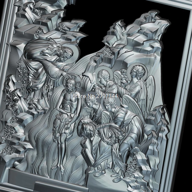 Высококачественная новая 3D модель для крещения Иисуса Христа с ЧПУ резная фигура