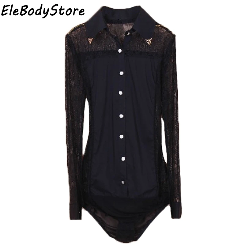 women blouses Новая мода женские случайный кружева кофточки с длинными рукавами хлопок ol белая черный офис блузка рубашки боди женские S M L XL hs001 - Цвет: women blouses