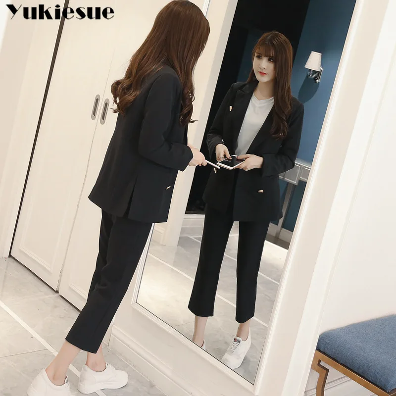 2018 Winter Women's Pants Suit ladies office lady business suits trouser blazer for female jacket costume suit Office Uniform |