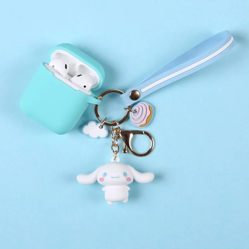 Силиконовый чехол для AirPods милый защитный чехол Bluetooth чехол для наушников apple airpods2 аксессуары с брелком мелодия