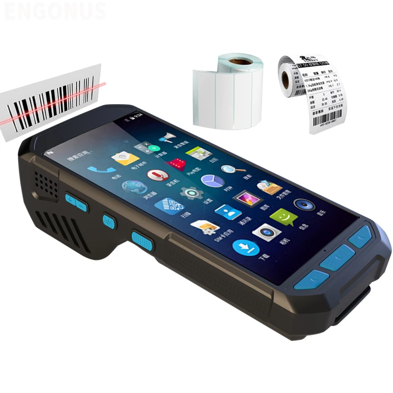 ENGONUS 980 Android PDA Мобильный платежный терминал термопринтер ручной КПК Bluetooth сканер