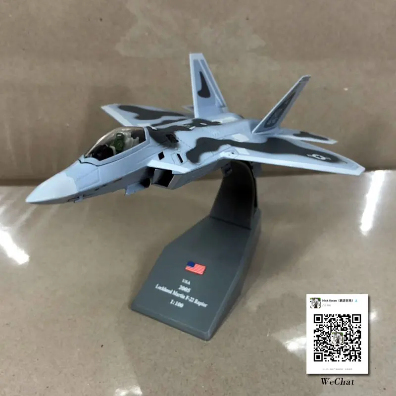 AMER 1/100 масштаб военная модель игрушки USAF F-22 Raptor Stealth Fighter литой металлический самолет модель игрушки для сбора/подарка