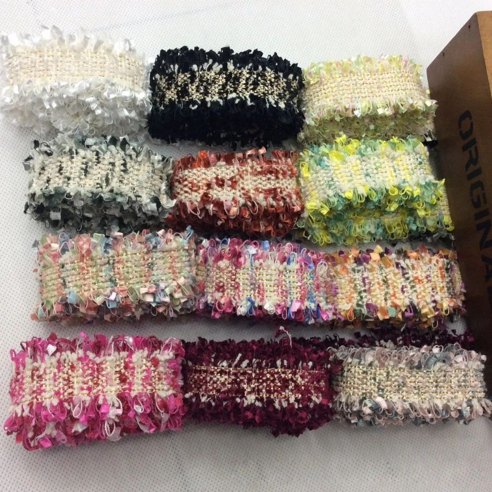 5 ярдов/партия твид тесьма шириной 3 см Классическая лента со стразами в винтажном