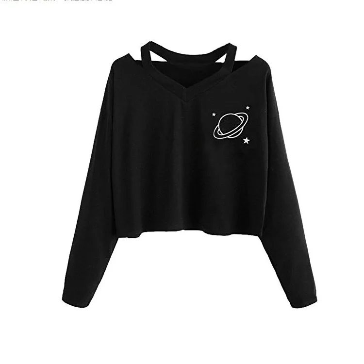 Camisetas mujer verano 2018 женская футболка с длинным рукавом Женская Повседневная принтом