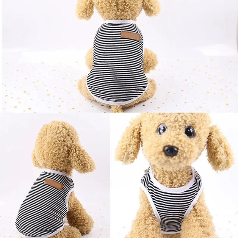 Pet Cat Dog Spring &amp Summer Cotton Vests Colorful Striped Clothes Puppy Soft Short Sleeves Coat For puppy | Дом и сад
