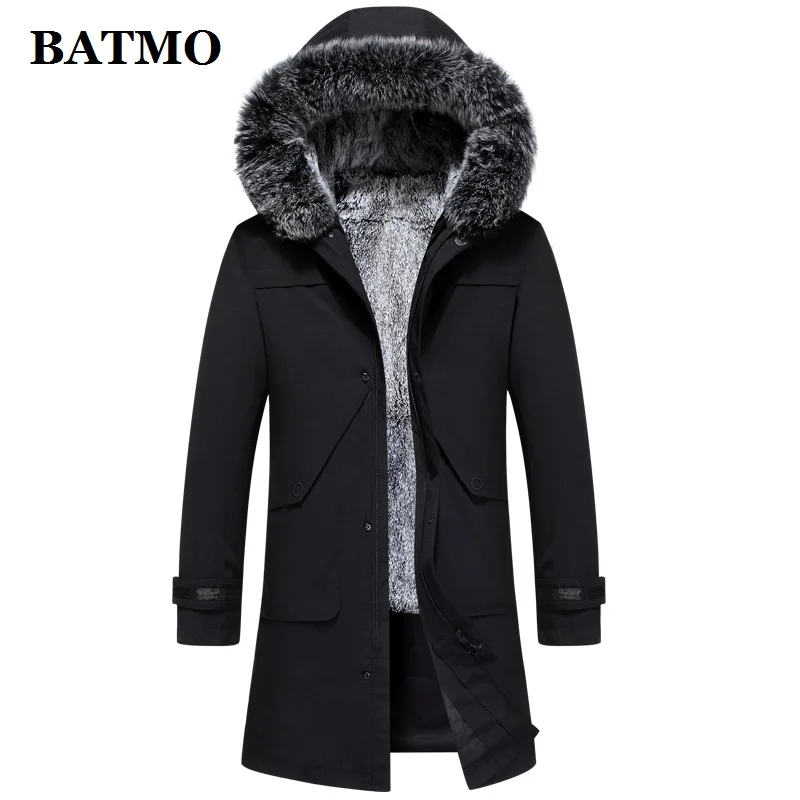 Batmo 2018 Новое поступление зимняя теплая куртка с капюшоном из 100% натурального