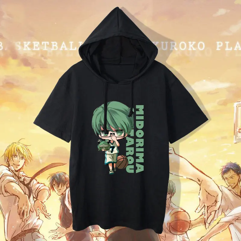 Новая футболка Kuroko no Basket с коротким рукавом, с капюшоном, повседневная Летняя женская и мужская одежда Kuroko's Basket, футболка для косплея, хлопковые футболки Аниме