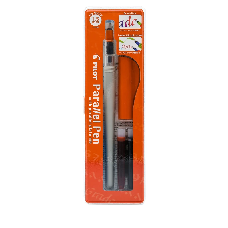 1.5mm Ручка-вкладыш, английская каллиграфия, комиксы, градиентная кисть, чернила, параллельный дизайн, Набор ручек, 1,5 мм, 2,4 мм, 3,8 мм, 6 мм, с бонусными чернилами - Цвет: 1.5mm