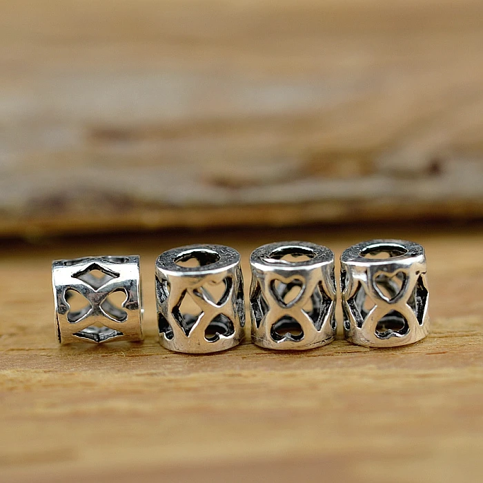 

925 Silver Beads Sterling Silver Heart Symbol Beads Real Silver Jewelry Findings Bracelet Beads