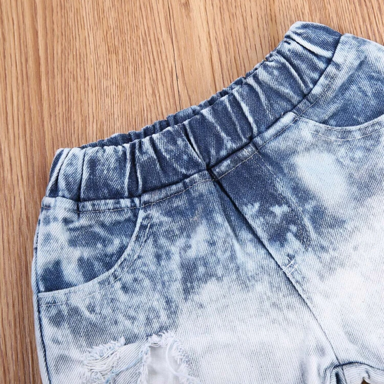 Комплект детской одежды для маленьких девочек короткий топ рубашка блузка в