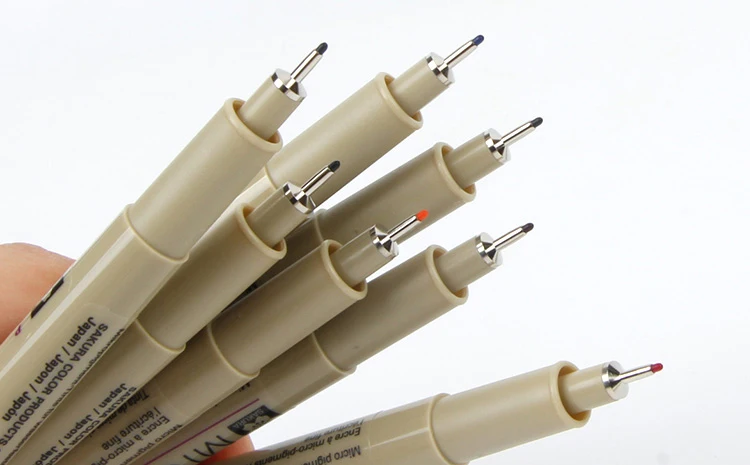 Sakura Pigma Micron тонкая грань ручка комплект для детей 3, 4, 9 разных Цвета профессиональный художественный маркер для манги Comic Pro Кисть для подводки ручка Набор для рисования