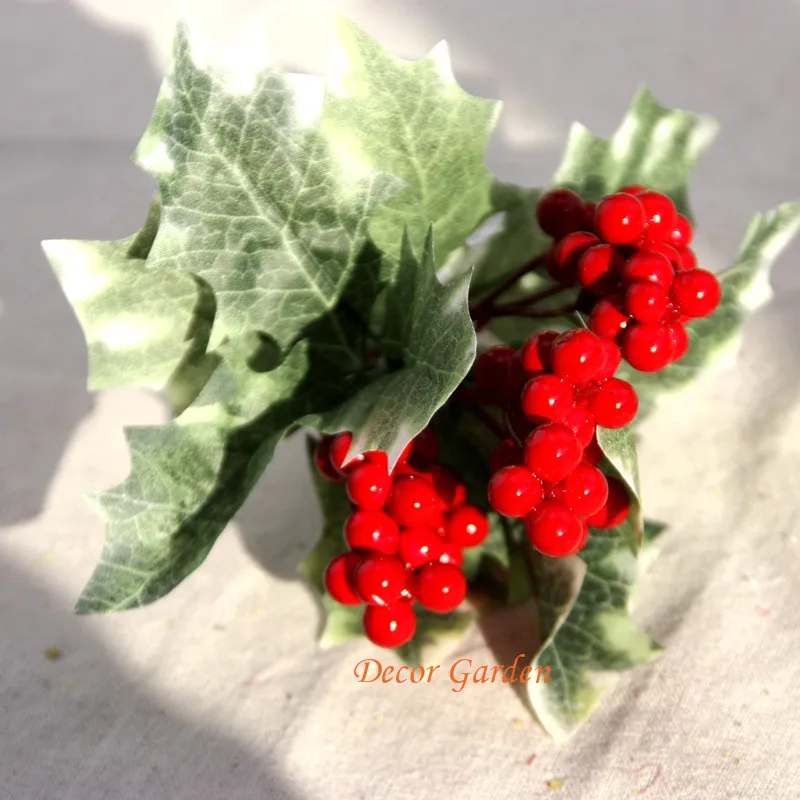 5 шт. декоративные рождественские красные ягоды фрукты искусственные цветы