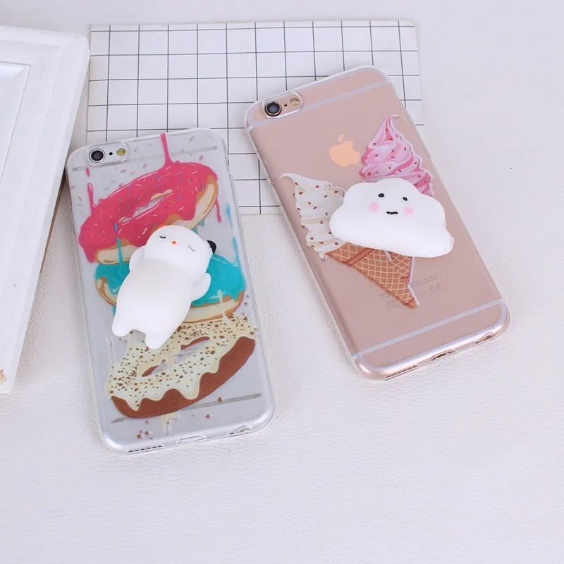 Phone Case For iphone 7 6S 6 Plus 5 5S Lovely 3D Cartoon Animal Panda Toys Squishy Squeeze Fashion Silicon Soft Cover |