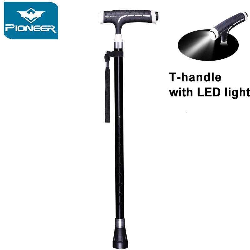 Легкий трости для ходьбы со светодио дный ным фонариком регулируемые мужчин
