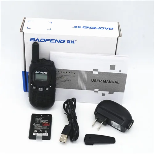With Box Мини-рация Baofeng T6 FRS PMR портативная двухсторонняя радио BF-T6 для детей игрушка радиоприемник FM трансивер Woki Toki BFT6 - Цвет: With Box