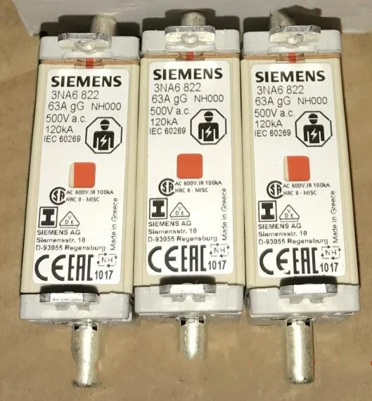 Предохранители: 3NA6812 32A 500V NH000 gG / 3NA6814 35A 3NA6817 40A 3NA6820 50A 3NA6822 63A | Автомобили и