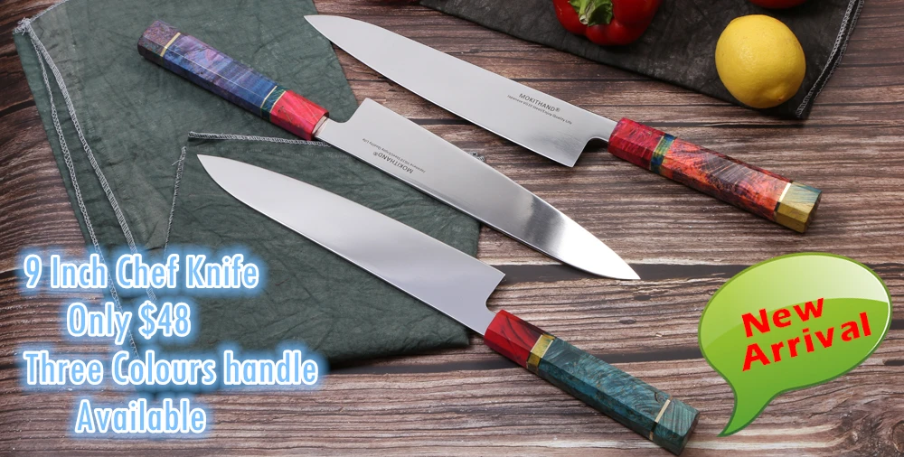 Mokithand 5pcs Kitchen Knife Set Professional Japanese Chef Knives 7CR17 High Carbon Stainless Steel Meat Santoku Paring Knife