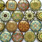 Круглый стеклянный кабошон ZEROUP 12 мм, 20 мм, смешанный рисунок ручной работы, украшения сделай сам