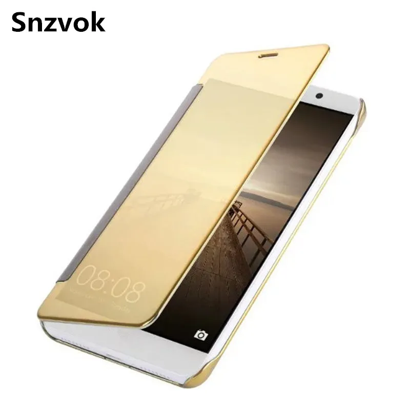 Snzvok роскошное зеркальное покрытие для huawei P8 P9 P10 lite Смарт Пробуждение Флип Чехол