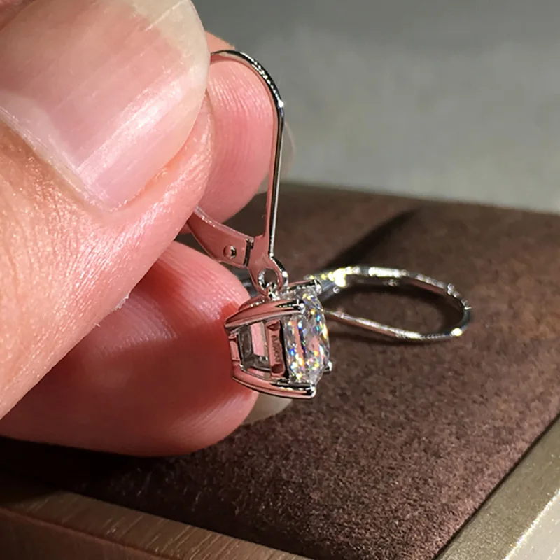 18K золото пара сережек 1CT D цветные Серьги с муассантом для женщин M-0.13 | Украшения и